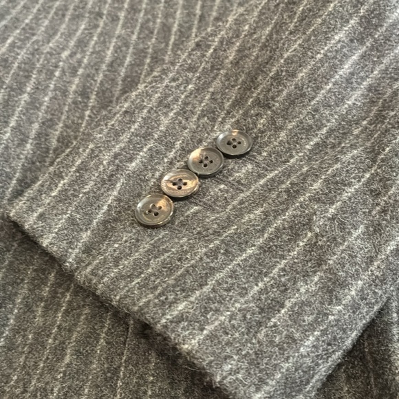 Rare Nili Lotan Women’s Pinstripe Virgin Wool Double-Breasted Jacket Gray Size38 - Picture 12 of 12